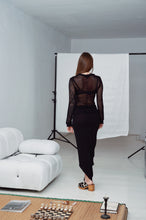 Load image into Gallery viewer, Alexander Wang LS Mesh Crochet Top
